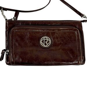 Relic Brown Faux Leather 3 in 1 Crossbody Wristlet Wallet Travel Small Purse